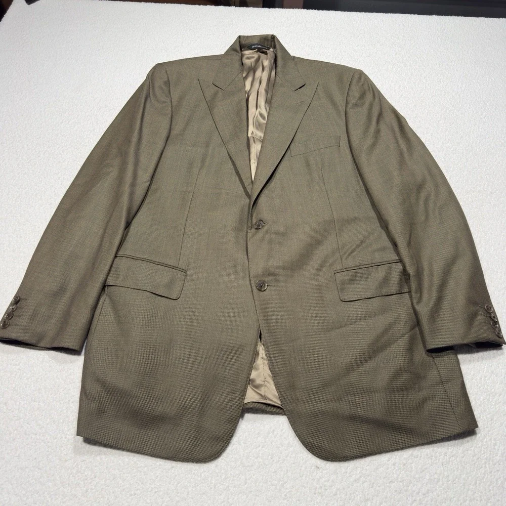 Samuelsohn Men's Blazer 100% Wool Austin Brown Sport Coat Jacket 44 Tall